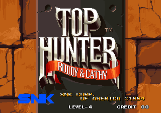 Top Hunter title screen for Neo Geo